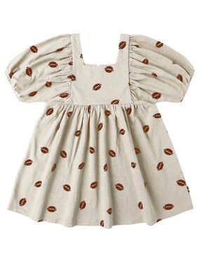 Rylee + Cru Bre Football Print Puff Sleeve Dress